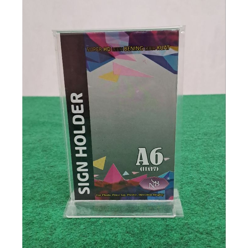 

Sign Holder Acrylic T - A6 (11x17cm)