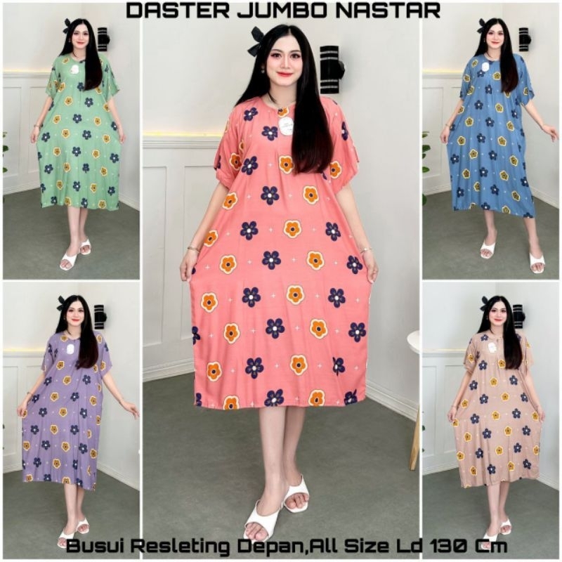 Daster Jumbo Lengan Pendek LD 130 Rayon Busui Wanita - Baju Tidur Kekinian