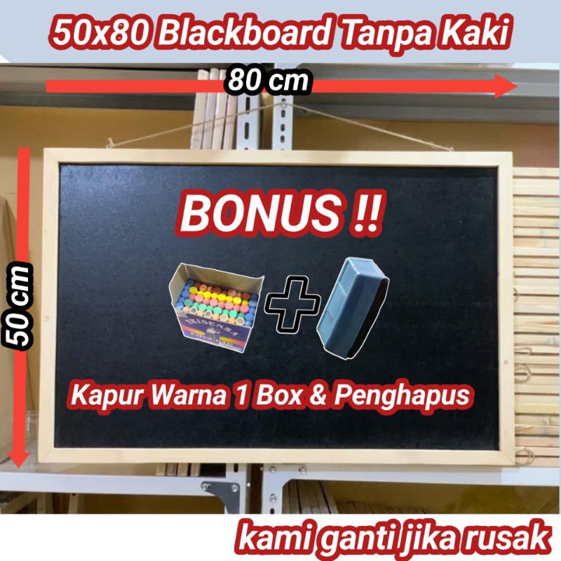 

Papan Tulis Kapur 50x80cm Tanpa kaki (Gratis kapur warna 1 Box + Penghapus) Papan Tulis Hitam | Papan Tulis Blackboard
