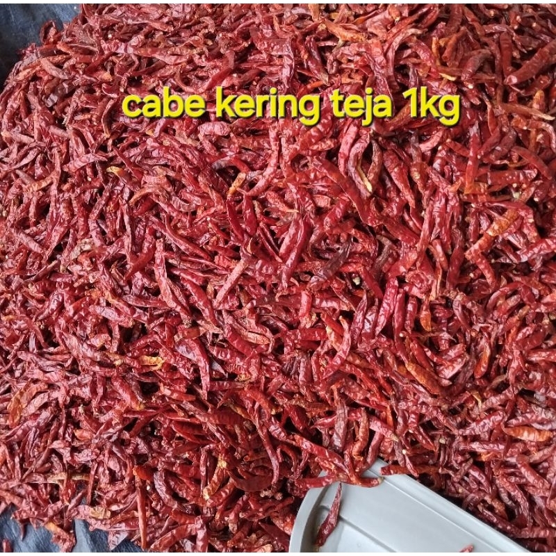 

Cabe kering teja / Cabe japlak super merah,bersih tanpa tangkai 1kg / 1000 gram