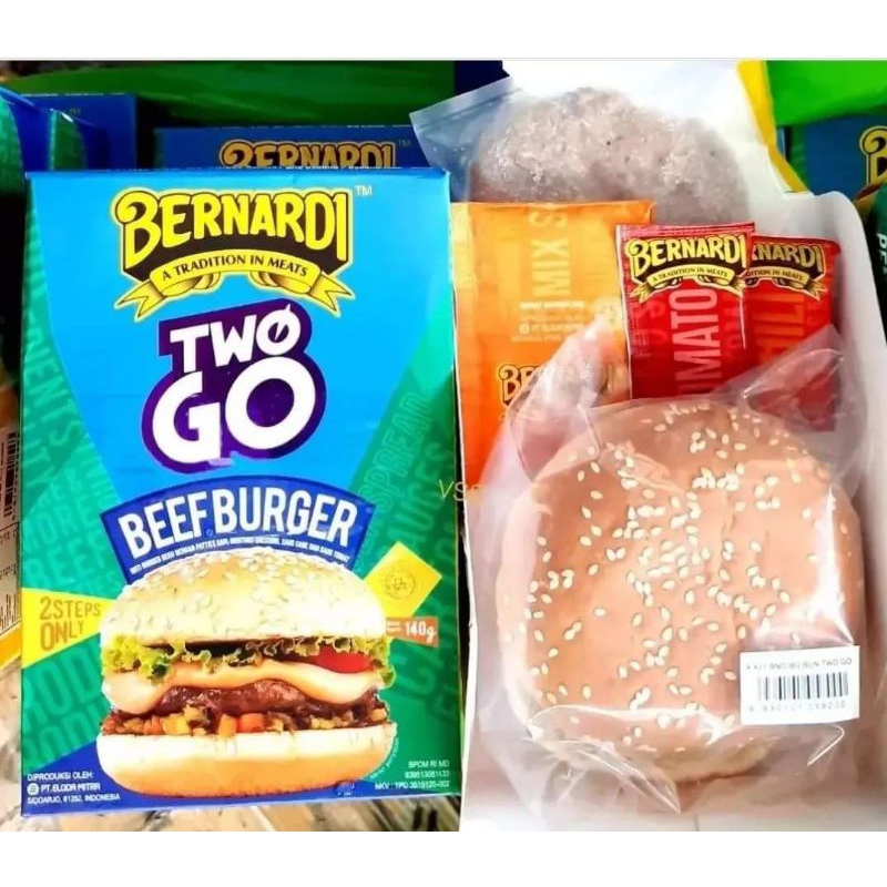 

BERNARDI TWO GO BEEF BURGER 140GR (dapat 2 kotak)