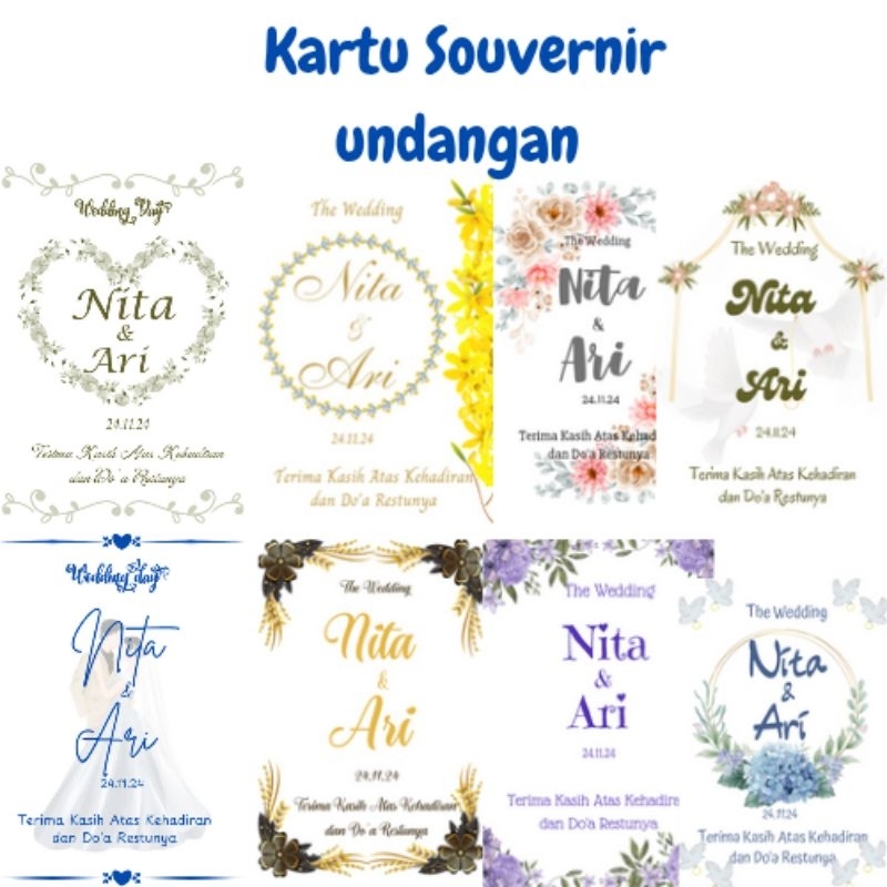 Kartu ucapan terimakasih, undangan pernikahan, Souvernir