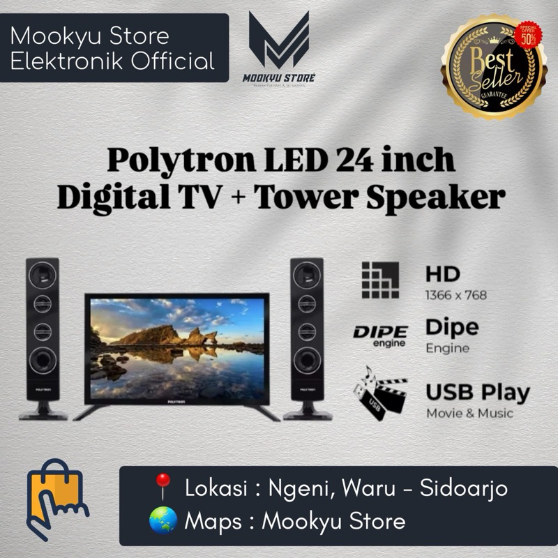 LED TV POLYTRON 24 Inch PLD24TV1855 | PLD 24TV1855 / PLD24TV0855 Digital TV (DVBT2) New Series 2022