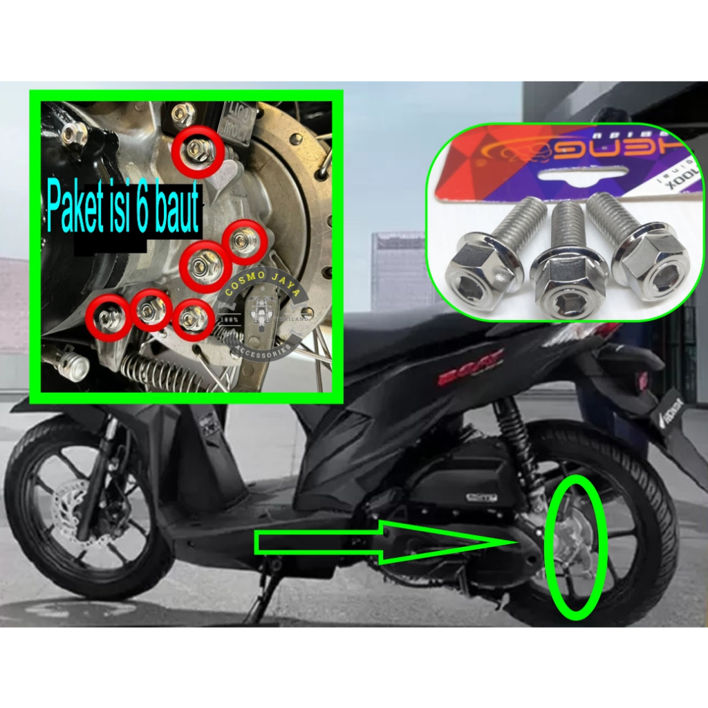 BAUT OLI GARDAN BEAT DELUXE HENG PROBOLT STAINLESS ORI THAILAND