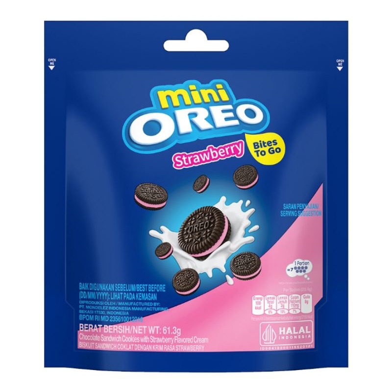

Oreo mini biskuit krim 61.3 + 11.7 g