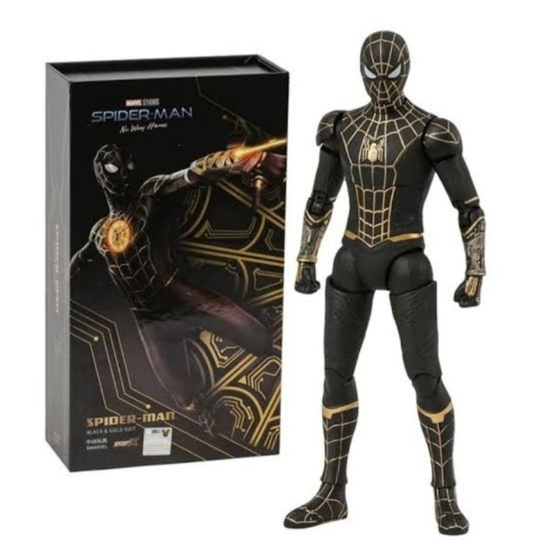 ZD Toys Spider Man Black & Gold Suit Spiderman No Way Home Figure
