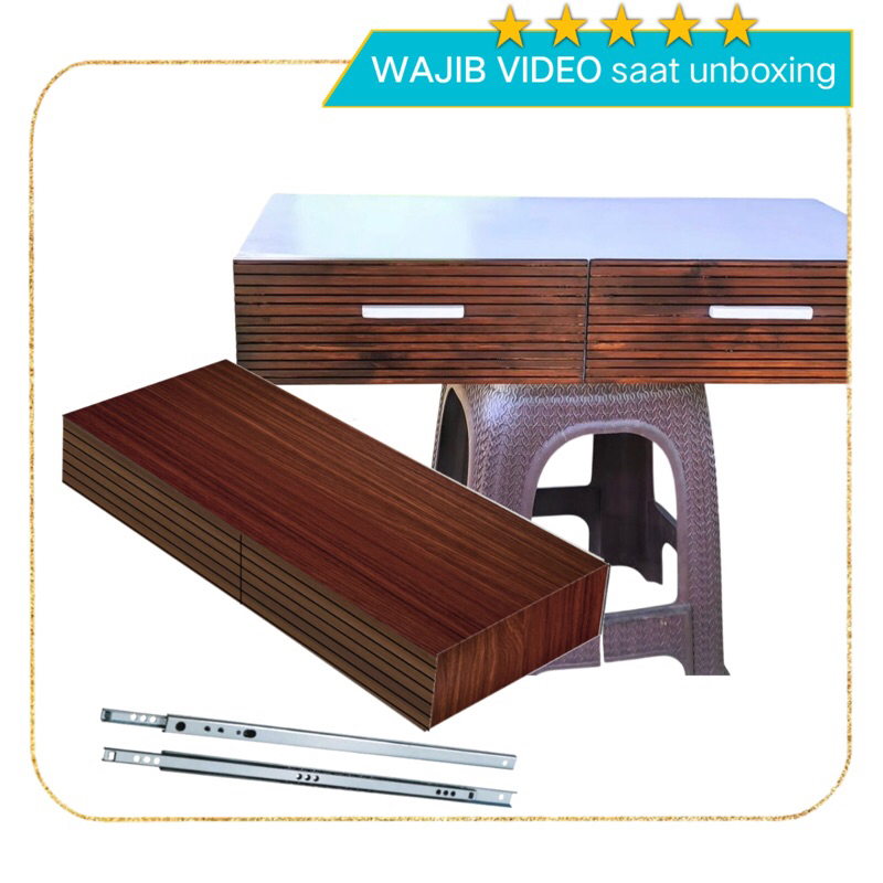 Meja Rias Gantung Dinding 2 Laci Rel