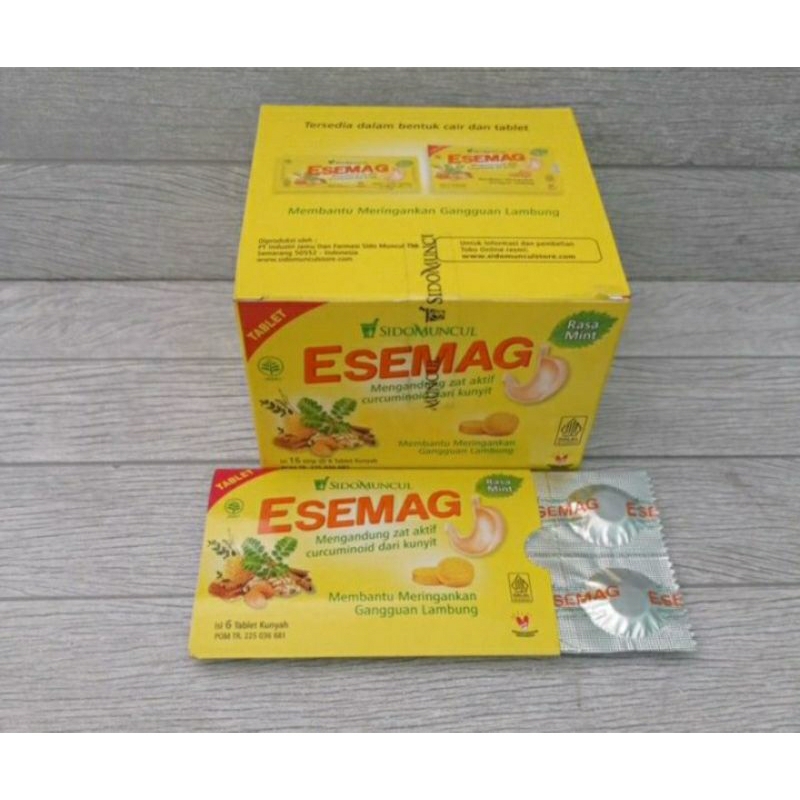 

Esemag Tablet sidomuncul.1 strip isi 6 tablet kunyah