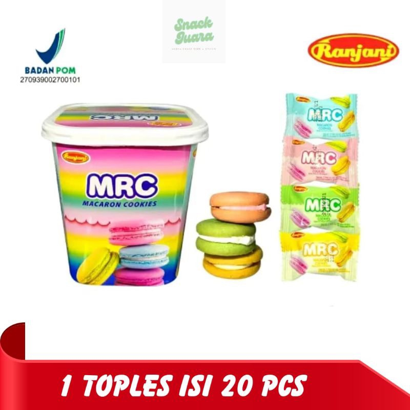 

MRC Macaron Cookies toples 92gr | Ranjani Mini macaron | Biskuit Macaron |1 toples isi 20pcs