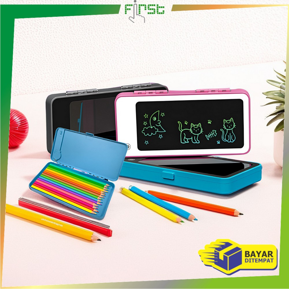 

FH-A115 Tempat Pensil 2IN1 LCD Pen Case Drawing Pad Edukasi Anak / Drawing Box Kotak Pensil dan Papan Coret Kreatif Peralatan Sekolah Anak