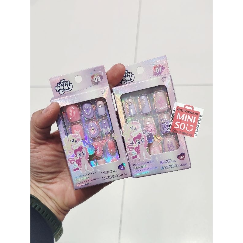 MINISO x MY LITTLE PONY 🆕 False Nails / Kuku Palsu MY LITTLE PONY Collection (isi 12pcs) Varian 01 /