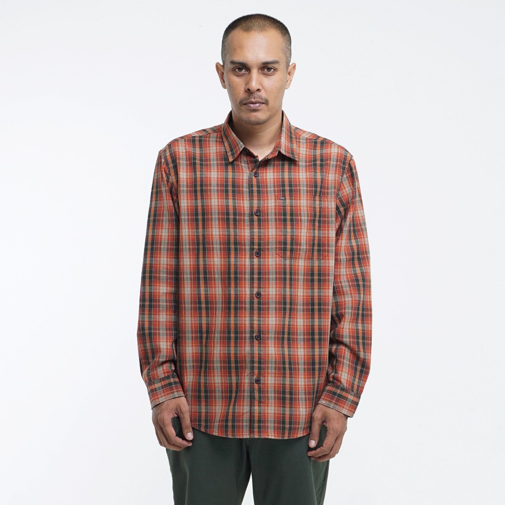 Kemeja Original MGEE - Kemeja Kerja Lengan Panjang Pria Original MGEE Texas CKKR 036 Orange
