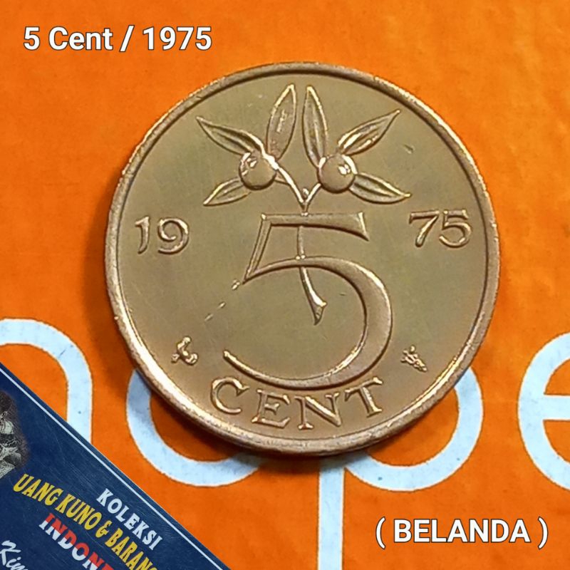 UKA075Coin 5 Cent (BELANDA) Ratu Juliana Thn 1975 Detail Bagus