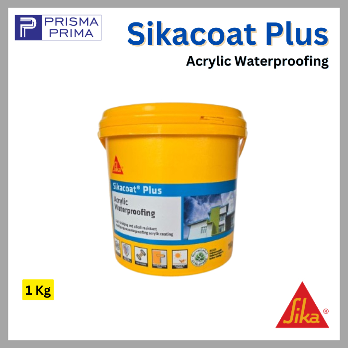 Sikacoat Plus Cat Tembok Luar Pelapis Anti Bocor Acrylic Waterproof Kaleng 1 Kg