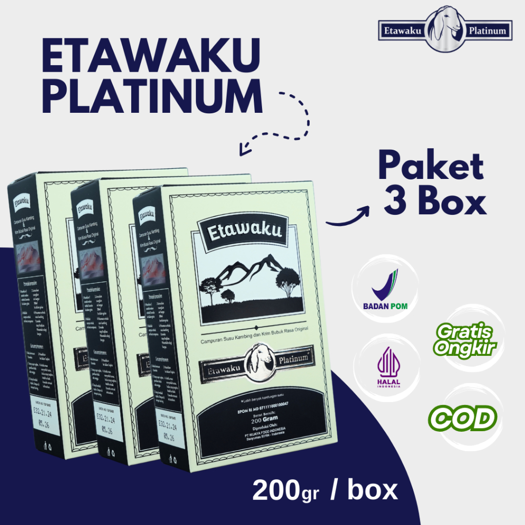 

Susu Etawaku Platinum - Susu Herbal Jaga Kepadatan Tulang Paket 3 Box