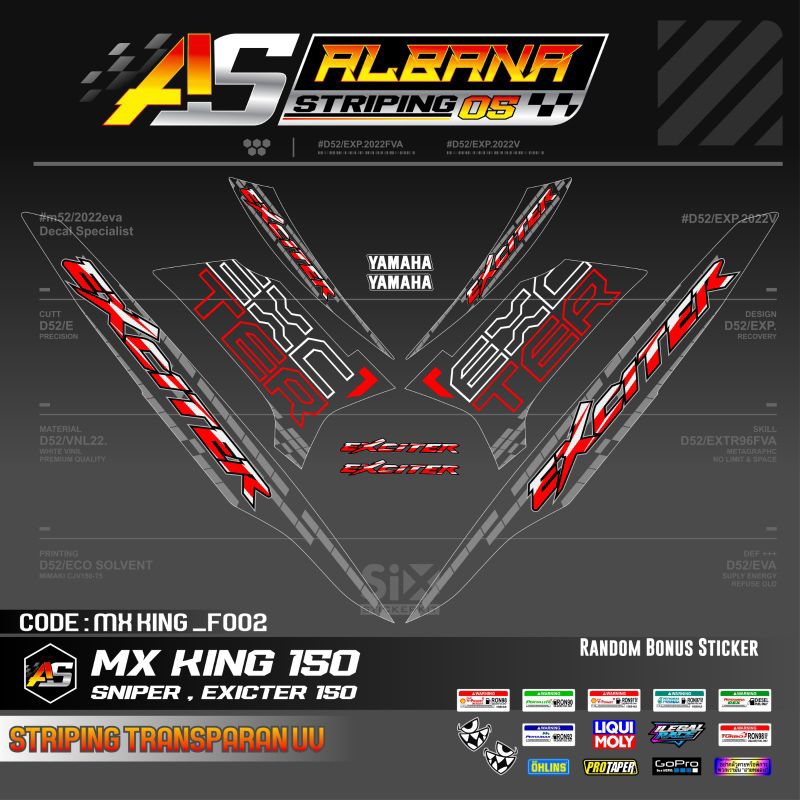 STRIPING YAMAHA EXCITER 150/SNIPER 150/EXCITER 150/JUPITER/MX KING 150