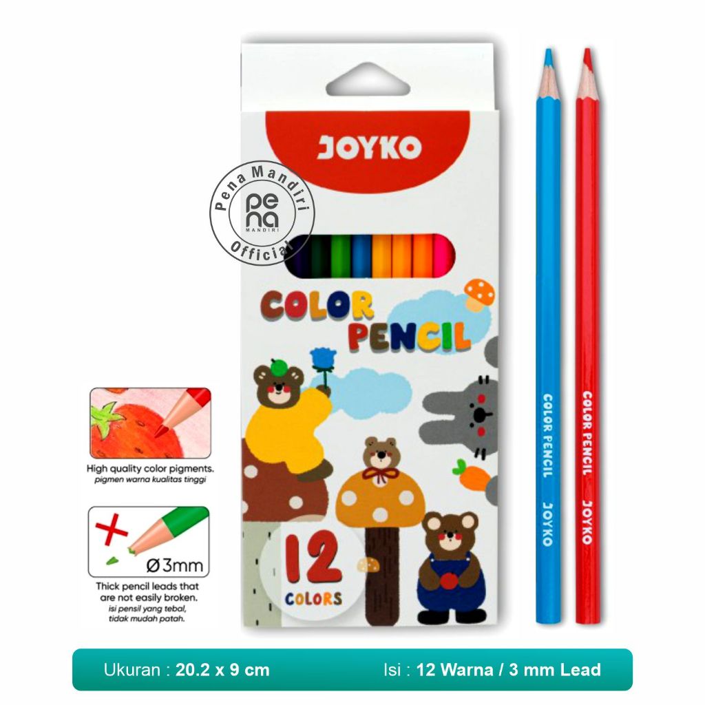 

Pensil Warna 12W Panjang CP 100 - Pulas Joyko