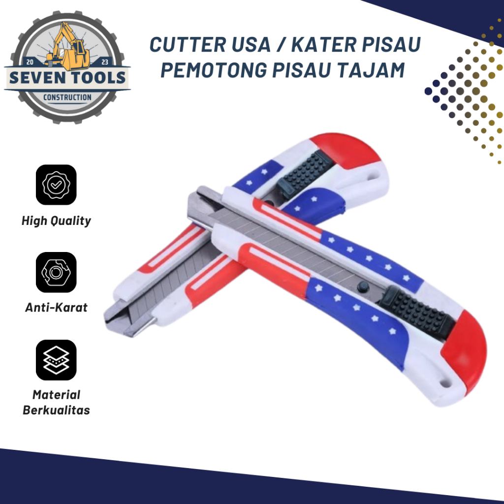 

[ST] Cutter USA / Pisau Cutter dengan Handle Anti Slip Tajam Stainless / Kater Besar Murah CAB