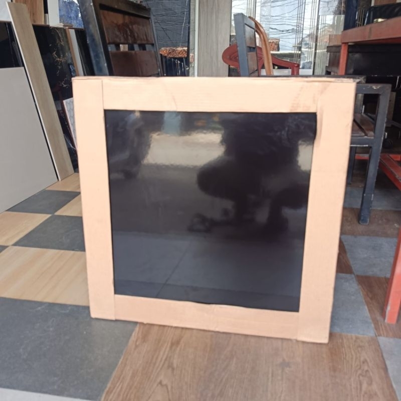 keramik lantai uk 60x60 hitam polos glosy