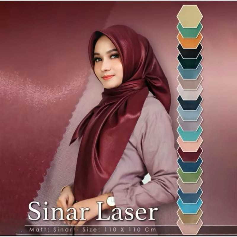 HIJAB SEGIEMPAT SINAR GLAMOUR LASERCUT/KERUDUNG GLITER LASER CUT