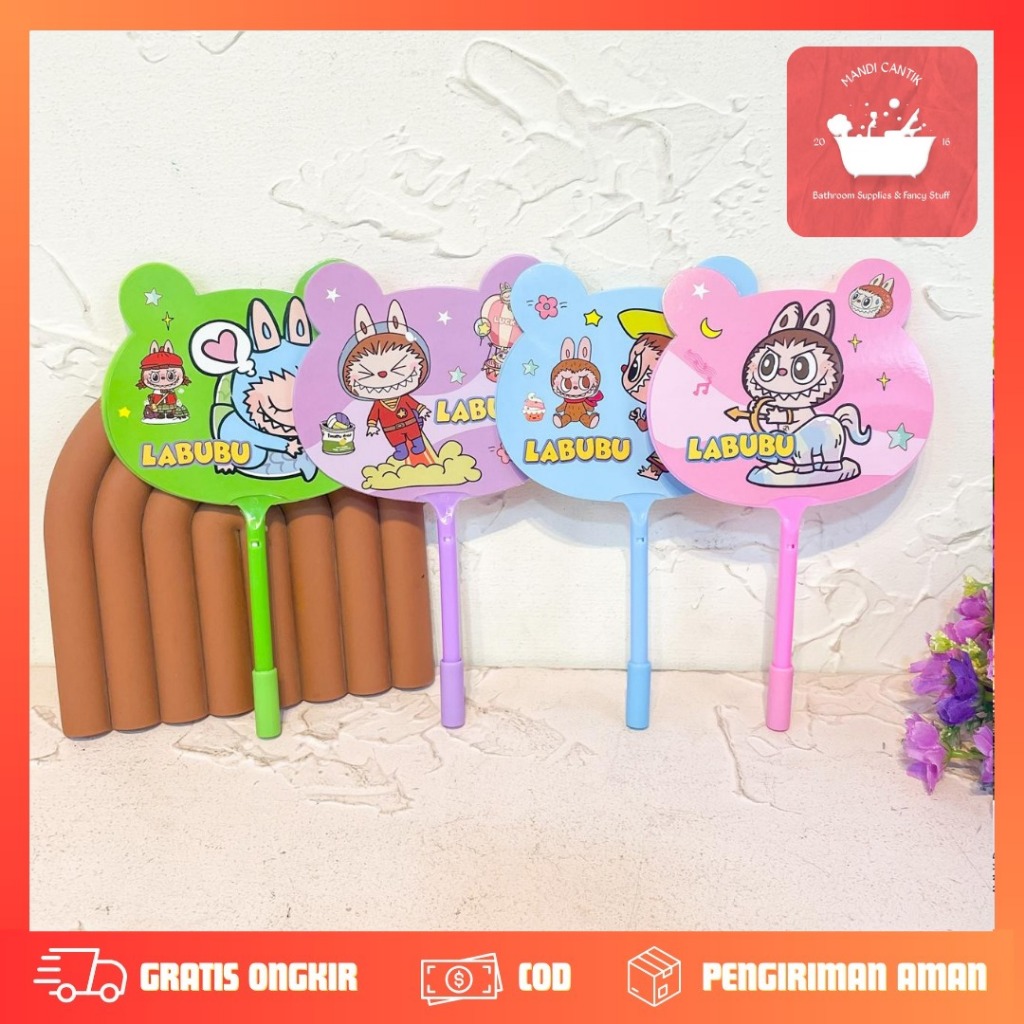 

Pulpen Kipas Model Labubu PGK-1788 / pena pen kipas labubu lucu kado unik monster jelek / pulpen dengan gambar bagcharm labubu exciting macaroon