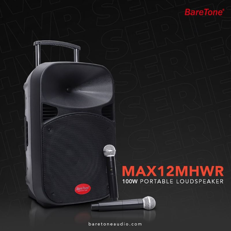 SPEAKER PORTABLE BARETONE 12 INCH MAX12MHWR