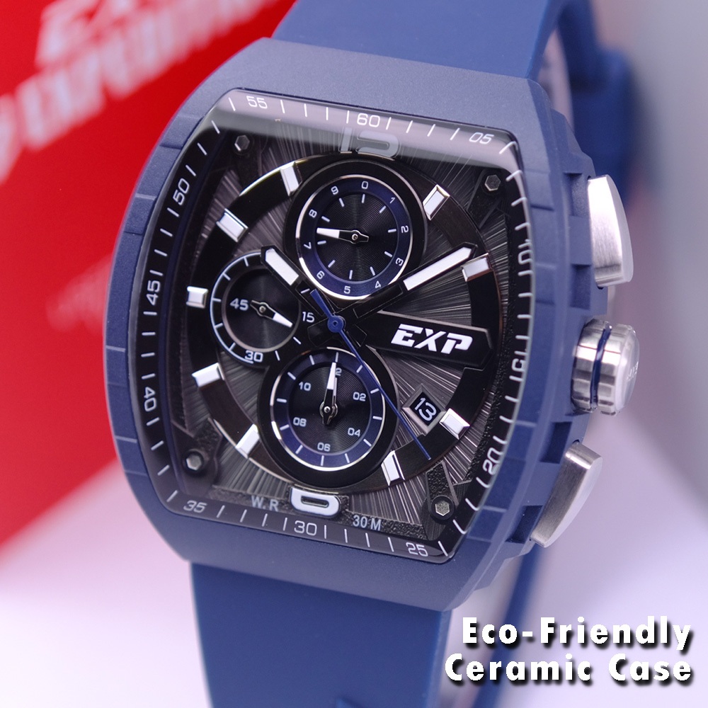 Jam Expedition Pria Terbaru Original Warna Blue - Eco-Friendly Ceramic Case - EXP6782