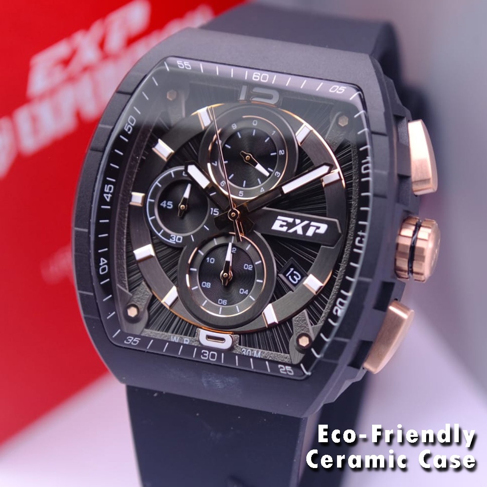 Jam Expedition Pria Terbaru Original Warna Black Tombol Gold - Eco-Friendly Ceramic Case - EXP6782