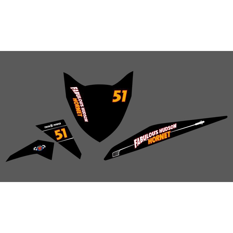 STRIPING STICKER TRANSPARAN BEAT FI CUSTOM DESIGN HUDSON HORNET