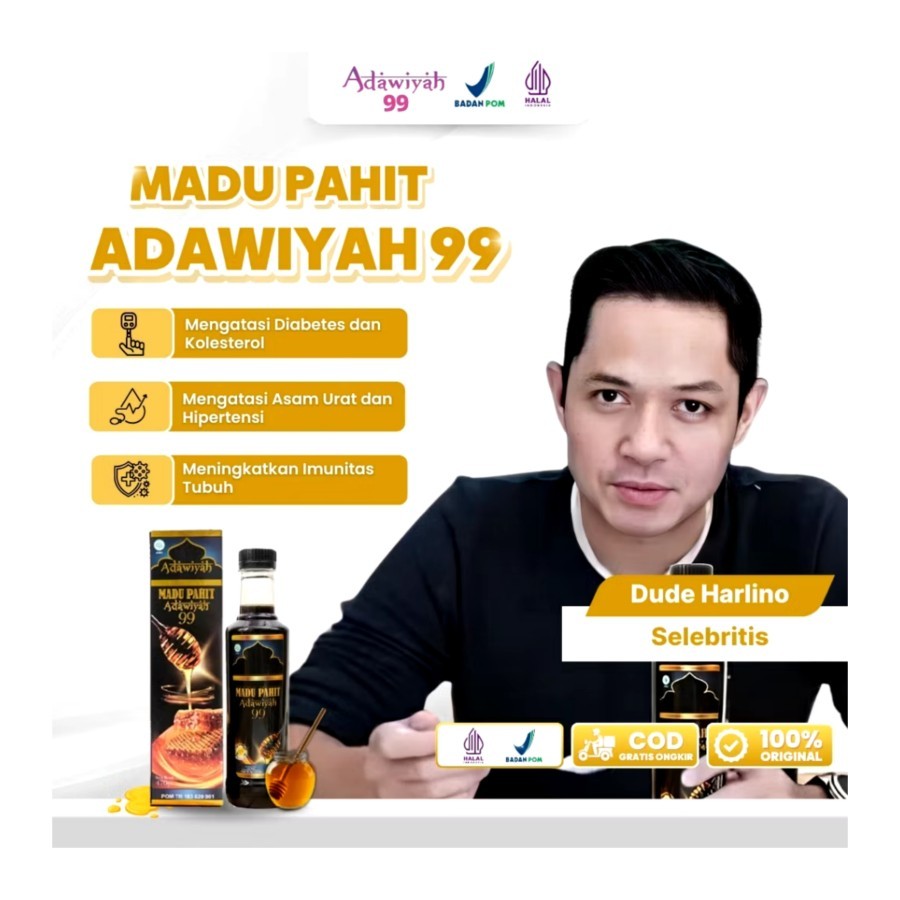 

Madu Pahit Hitam Adawiyah Original Propolis Obat Herbal Asam Urat Diabetes Rematik Kolestrol Ampuh