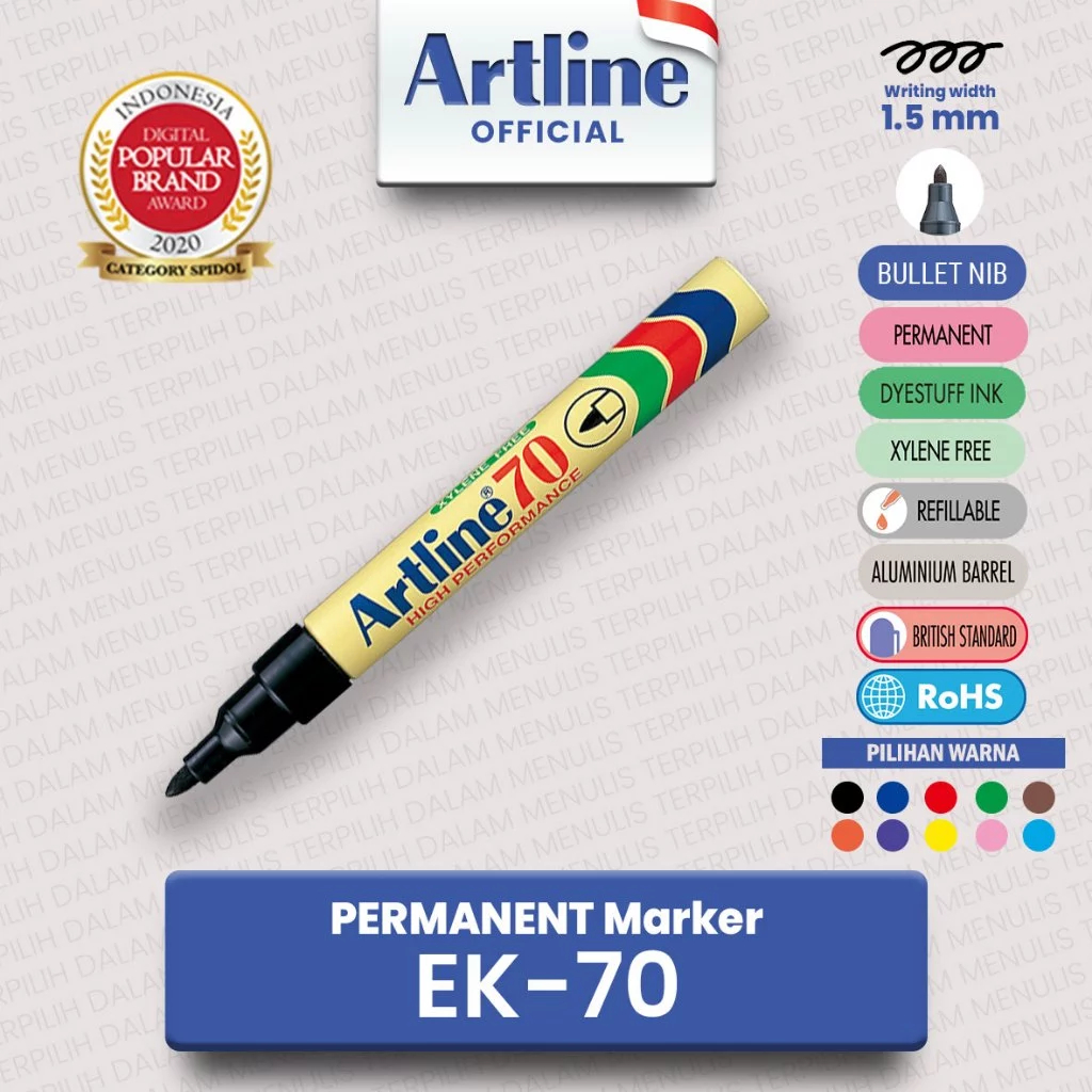 

(LIVE) ARTLINE Spidol Permanent Marker EK-70 3