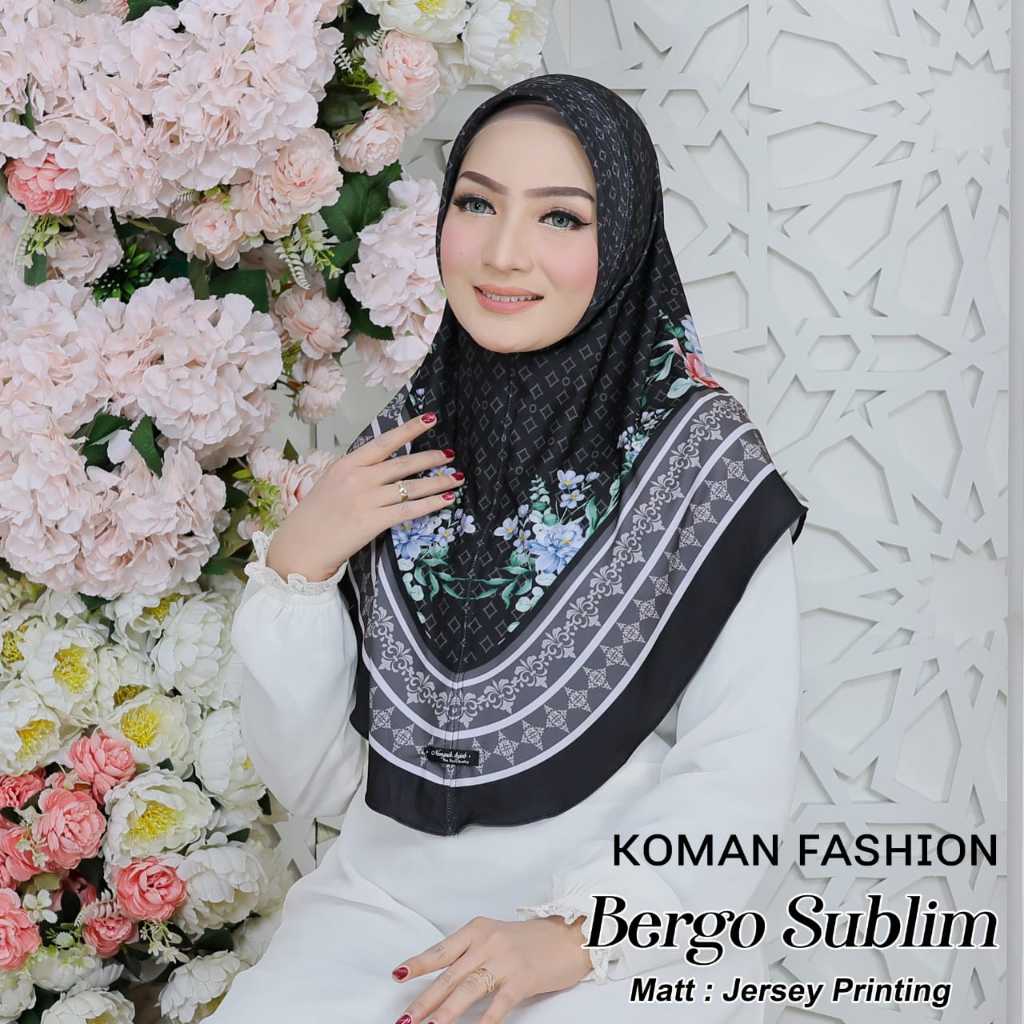 RB Kerudung Instan Daily Hijab Bergo Motif Mewah Jilbab Terbaru Koman Hijabe