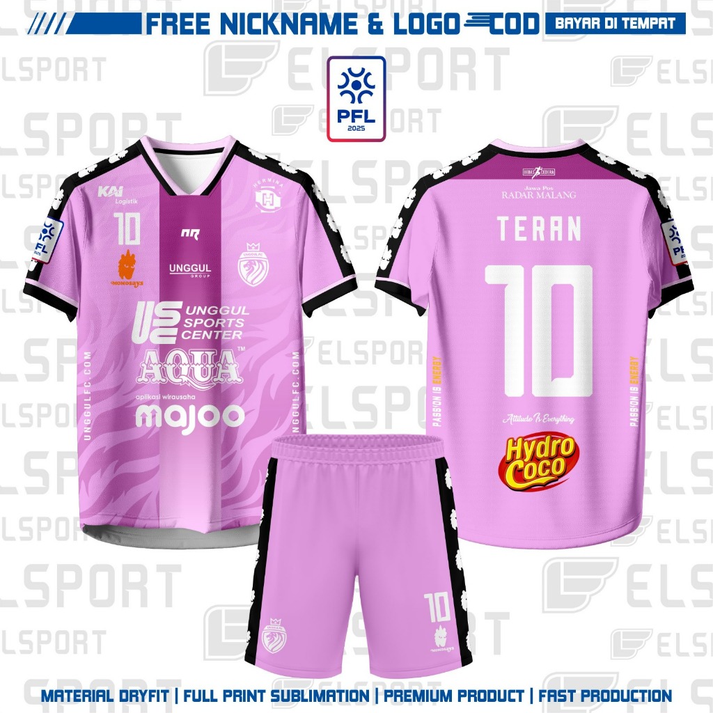 Jersey Futsal Unggul Fc Malang 4Rd PFL 2025 Gratis Custom Nama Dan No Punggung