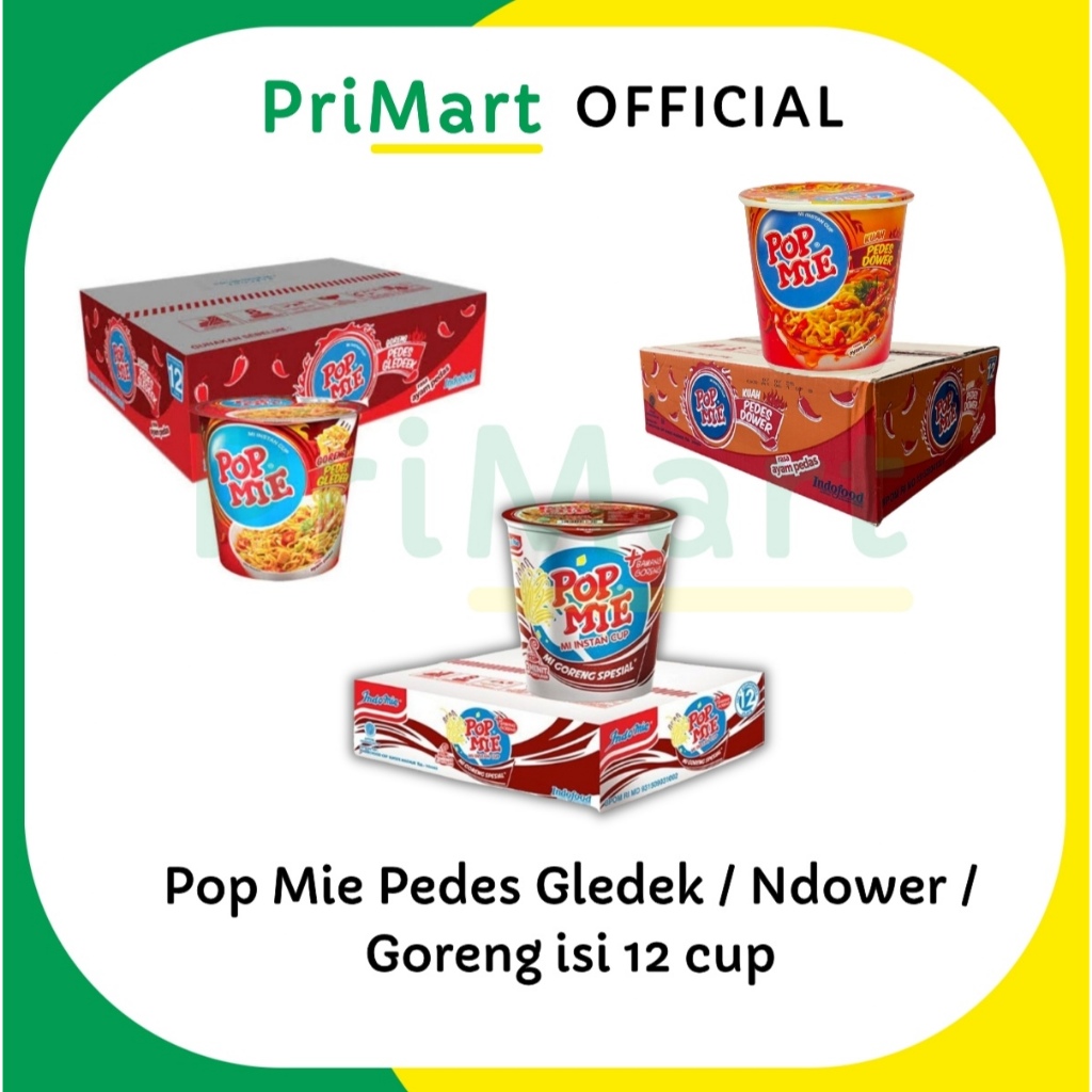 Pop mie Goreng Special / Pop mie Pedas Gledek / Pop mie Pedas Dower isi 12 dus karton