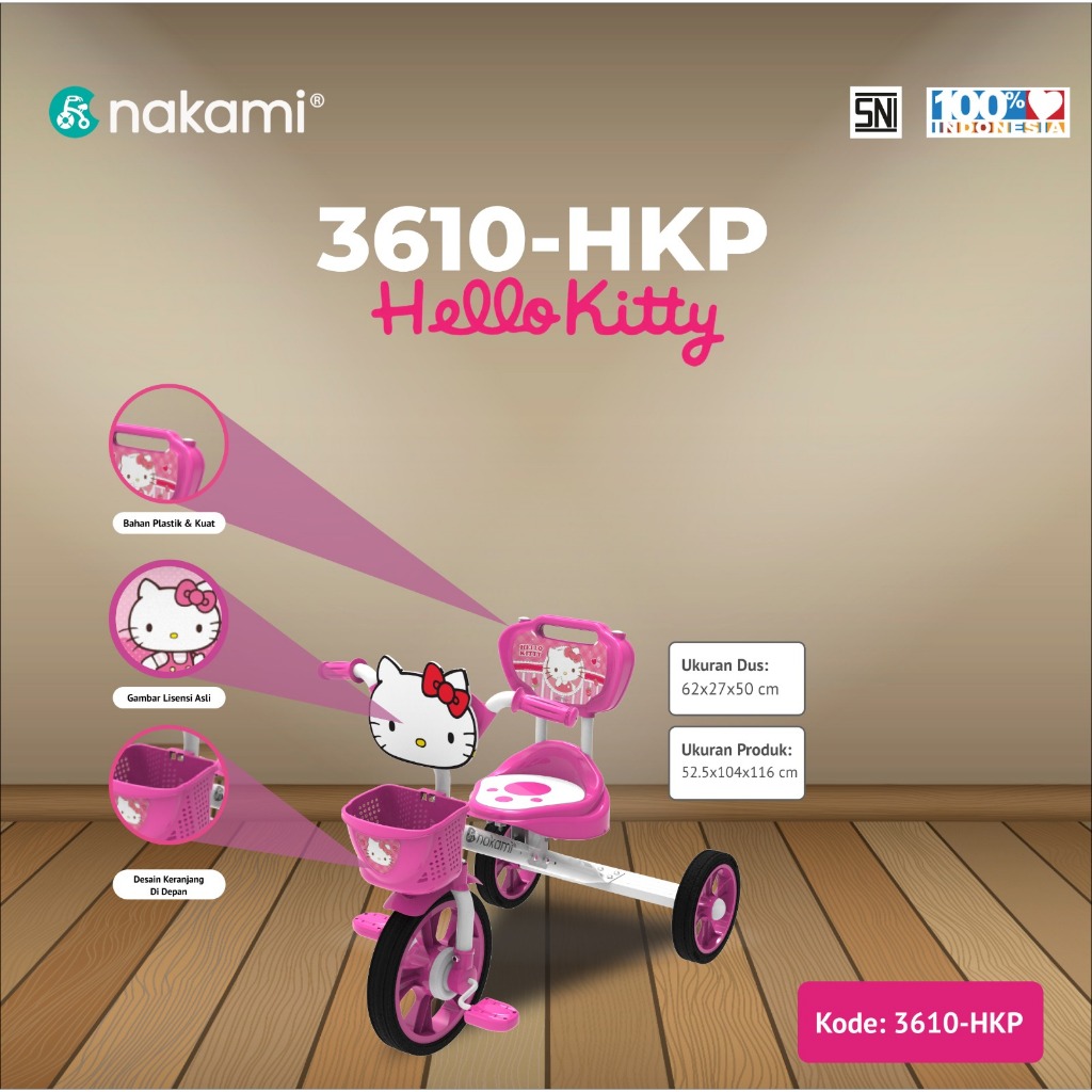 NAKAMI - Sepeda Anak Tricycle Tameng Roda 3