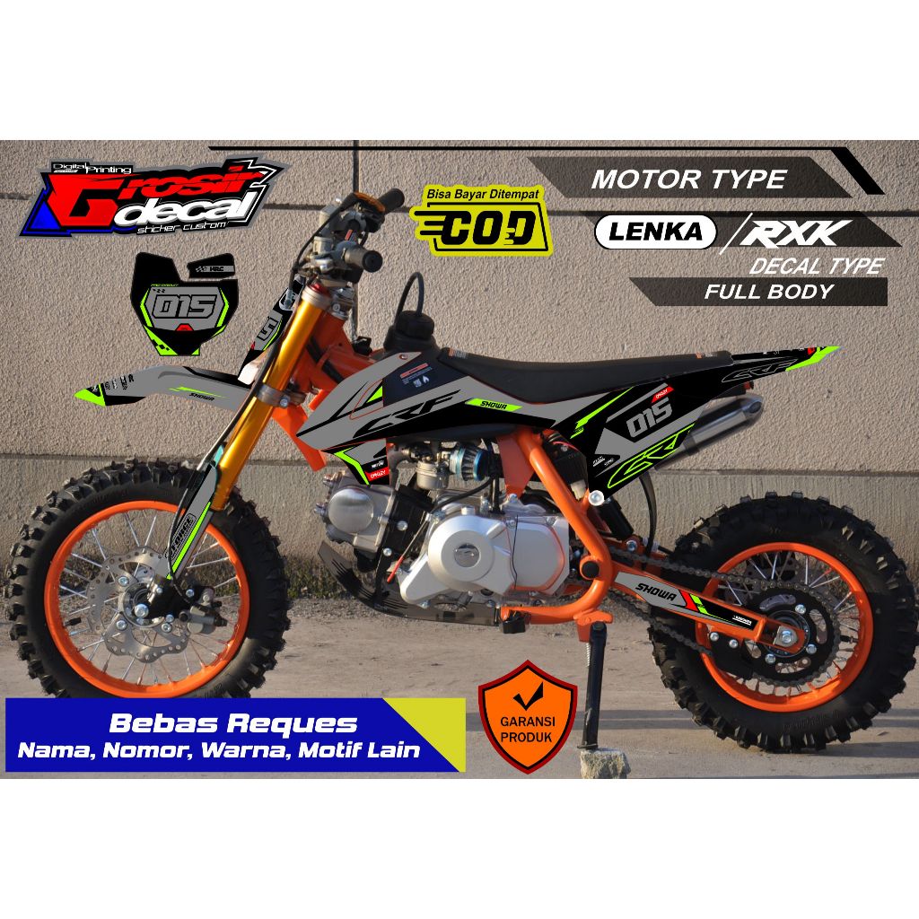Sticker Striping Trail Mini LENKA / RXK / PC MOTO 50cc Full Body Bebas Reques