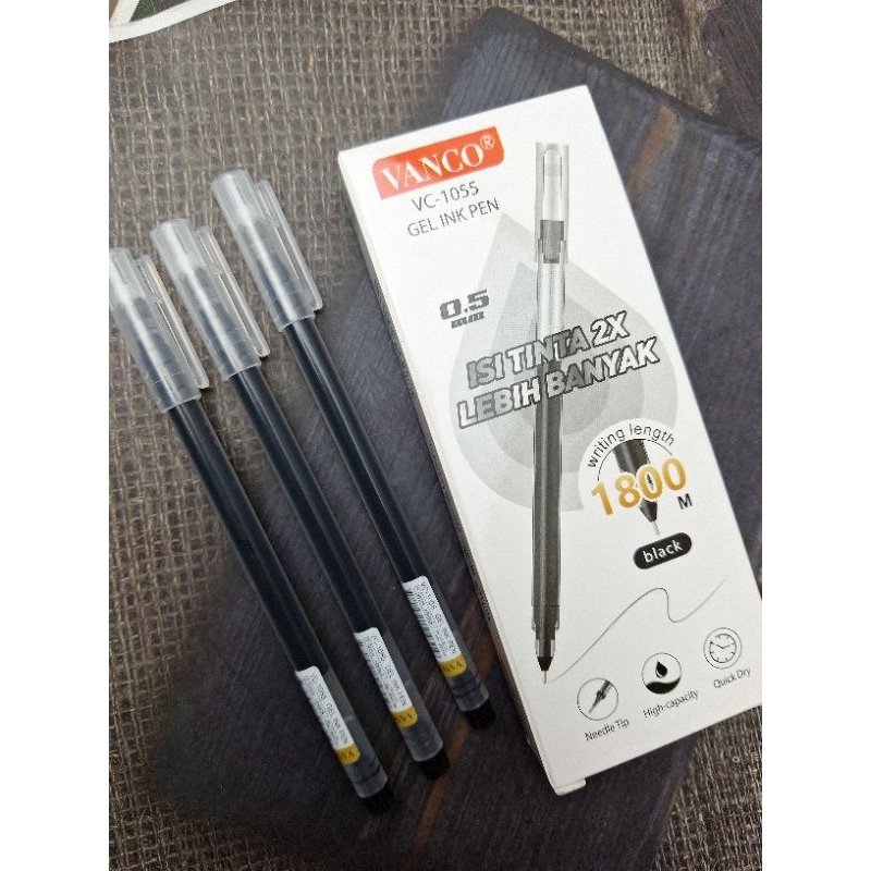 

isi 12 Pulpen Gel Vanco/Bolpoin/Ballpen/Pulpen Basah/Pulpen Cair/Pulpen Murah/Pena