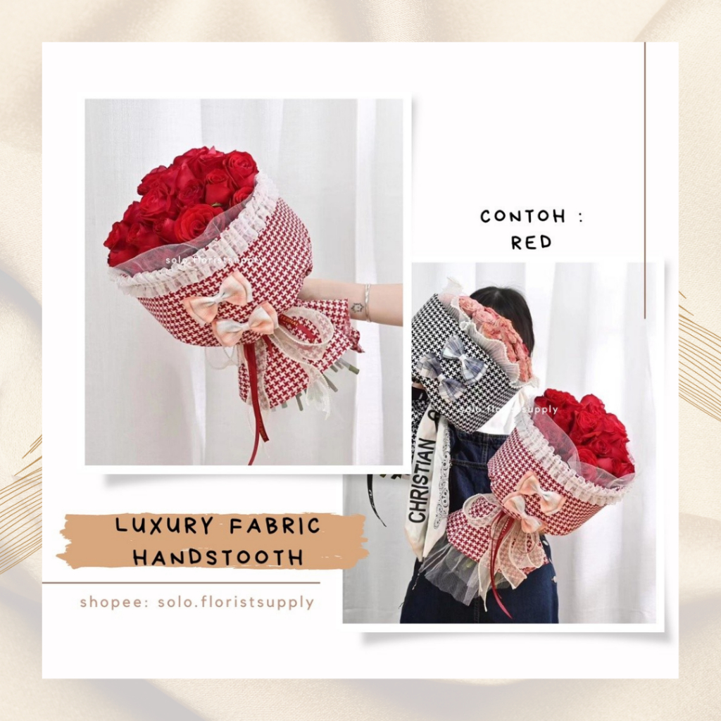 LUXURY FABRIC WRAPPING FLOWER BAHAN TWEED CHANNEL TEBAL bahan kain tweed akrilik import Kain Chanel 