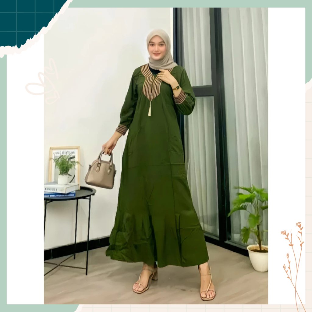 Gamis Abaya Arab Dress Polos Adem Nyaman Oversize Daily Wanita Busui Bahan Rayon Premium Model Terba
