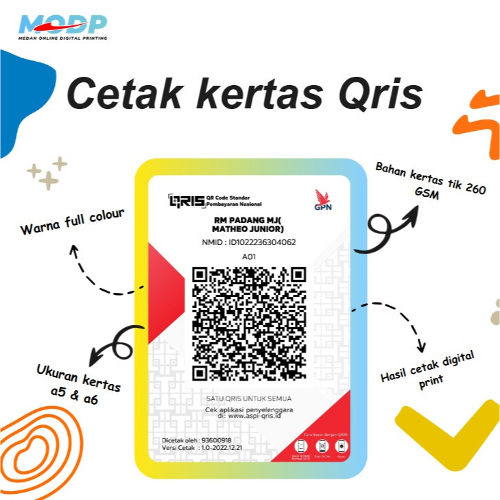 (Cetak Saja Custom) Cetak QR Code - Qris Scan Barcode