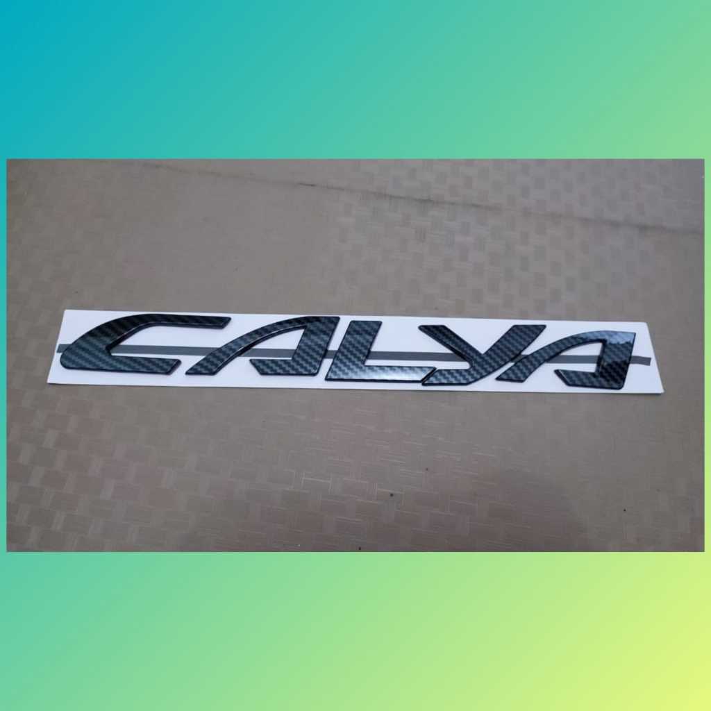 emblem kap mesin tulisan calya carbon