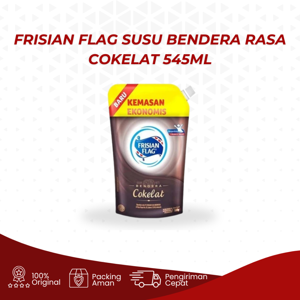 

Frisian Flag Kental Manis Susu Bendera Rasa Cokelat Pouch 545ml