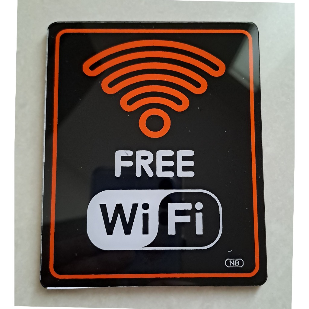 

Label Acrylic Kecil / Label Akrilik Kecil 9x11cm - Free Wifi (Hitam_Orange Putih)