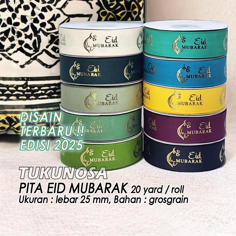 

PERROLL PITA EID MUBARAK 25 MM PITA LEBARAN HAMPERS RAMADHAN PITA IDUL FITRI 2,5 CM GROSGRAIN 2.5 CM SOUVENIR ANTARAN LEBARAN