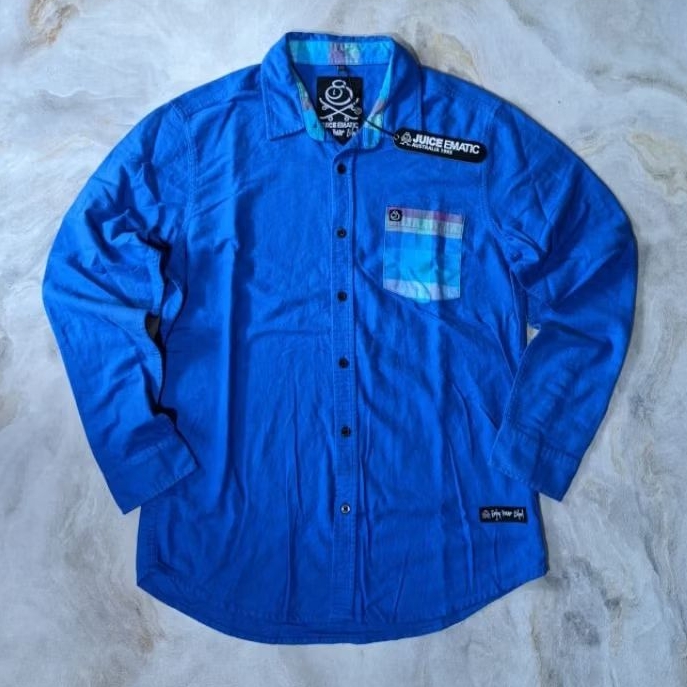 kemeja panjang Juice Ematic Rainbox blue - size M, L