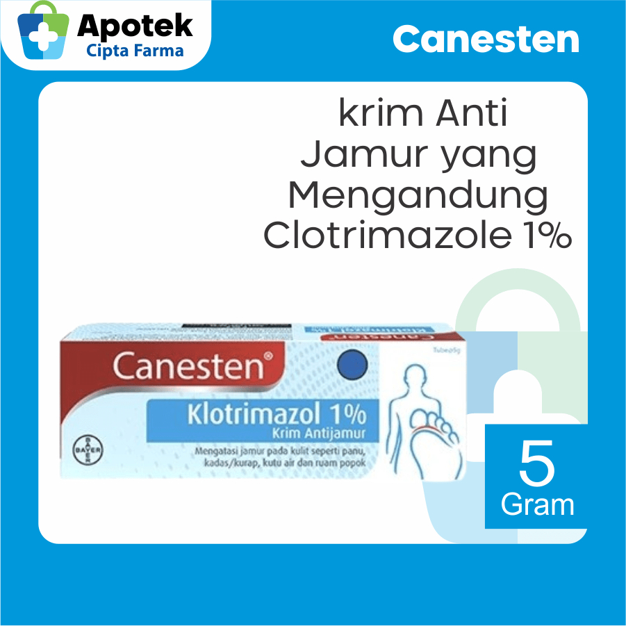 Canesten Cream Clotrimazole Obat Gatal Kulit Jamur Kurap Kutu Air dan Ruam Popok