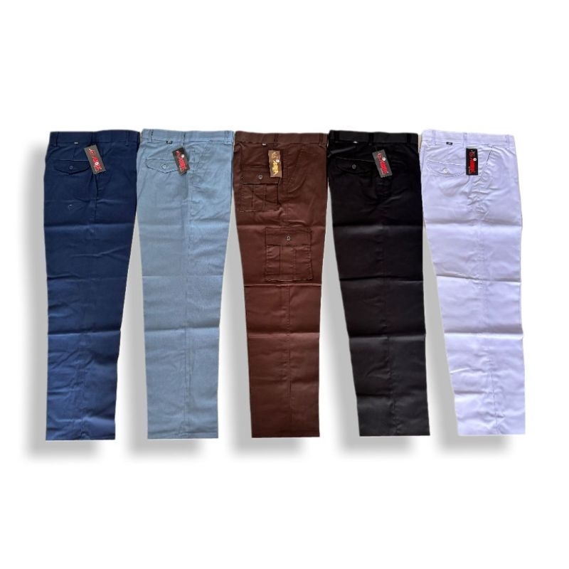 ABBA Celana Seragam Sekolah Panjang SMP MTS SMA SMK  Warna Biru Putih Hitam Cokelat Pramuka Cargo PD