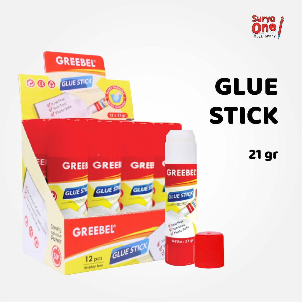 

Lem Putar / Glue Stick Greebel 21 Gram (1921 21GR) / Lem Batang / Lem Kertas Putar Suryaone