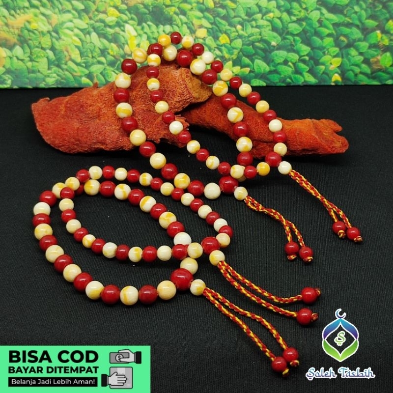 Gelang Kombinasi Bahan Batu Coral Marjan Merah dan Marjan Putih Size 6mm 7mm Original