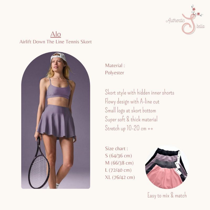 Alo Airlift Down The Line Tennis Skort